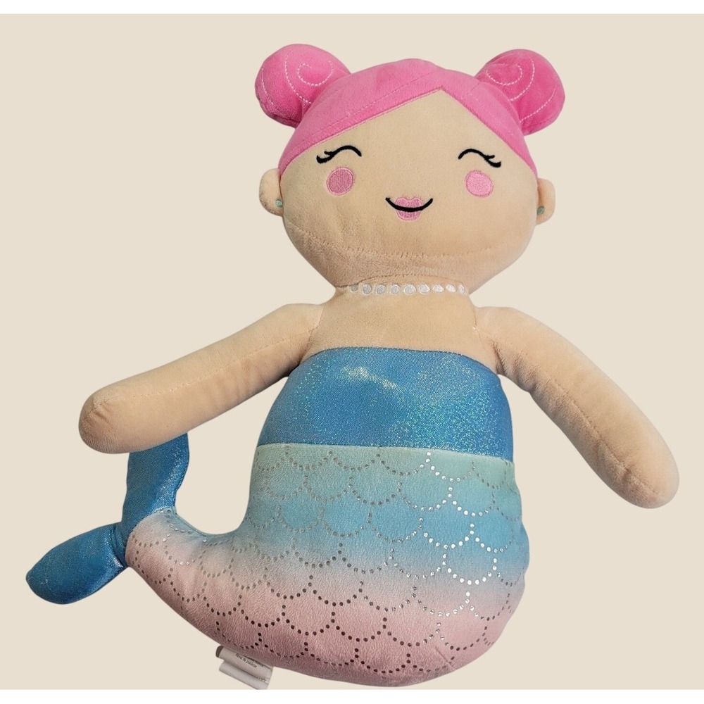 Your Zone Mermaid Plush Stuffed Animal Shimmer Ombre Tail Soft Toy Pink Blue OS